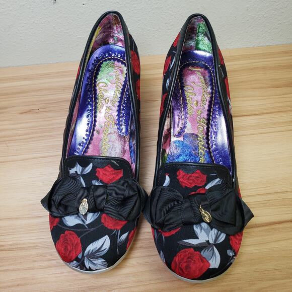 Irregular Choice Black and Red Floral Heels - Picture 7 of 12